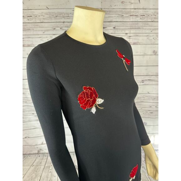 Ginger long sleeved A line dress with dragonfly Rose embellishments size xxsmall - Picture 3 of 12